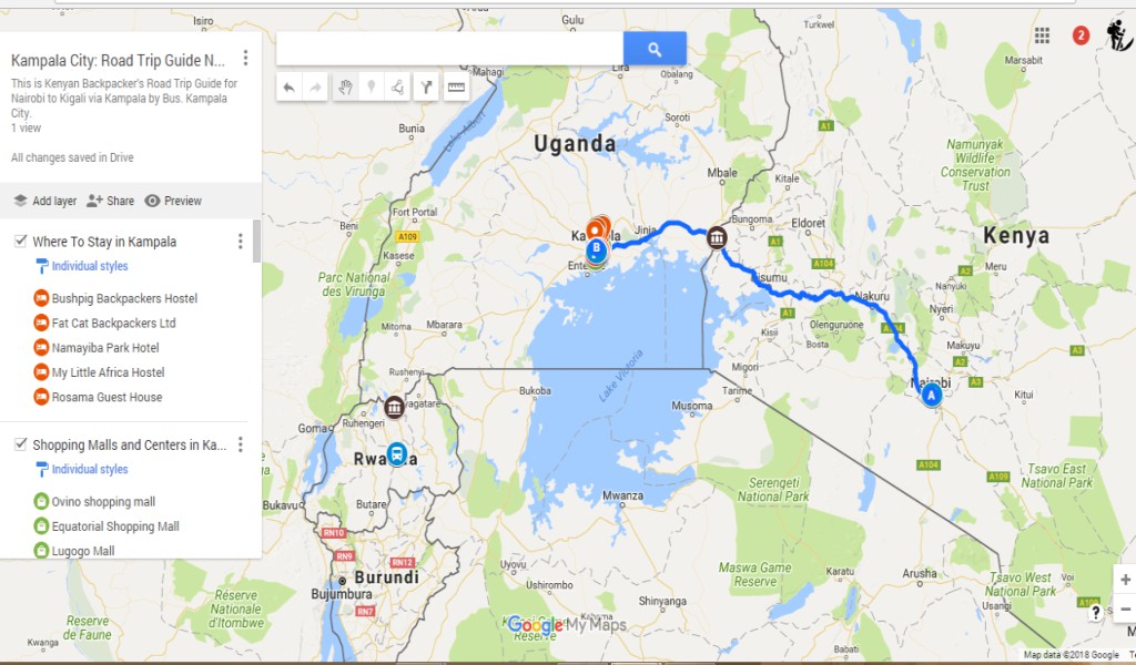 Backpacking Kampala, Uganda - Kampala maps Road Trip Guide; Nairobi to Kigali Via Kampala