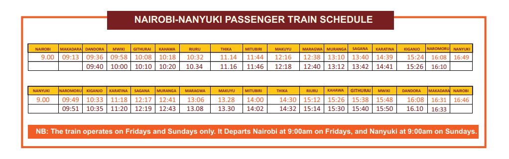 Nairobi-to-Nanyuki-Train-Schedule